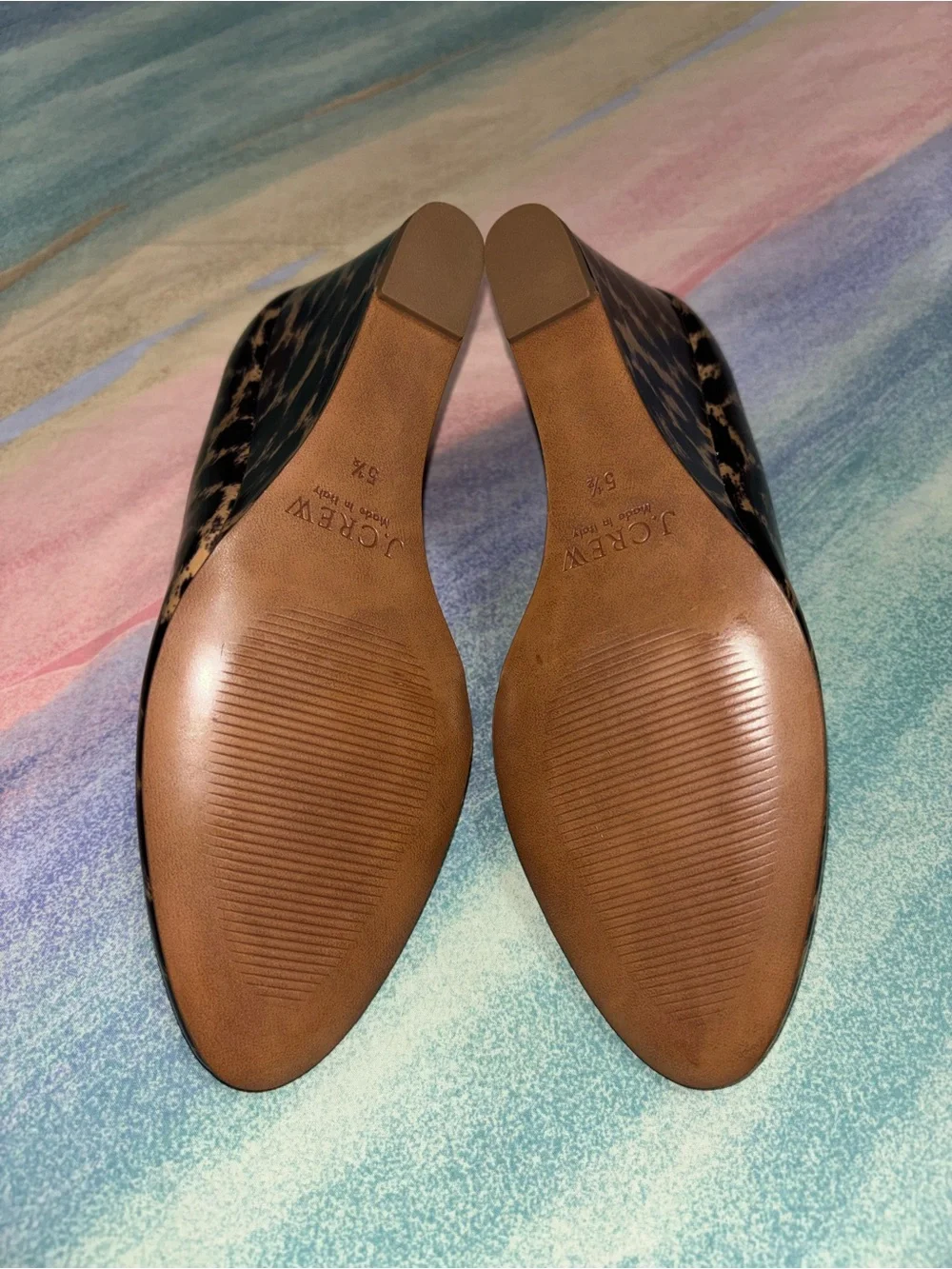 J.Crew Martina Leopard Animal Print Wedges size 5.5